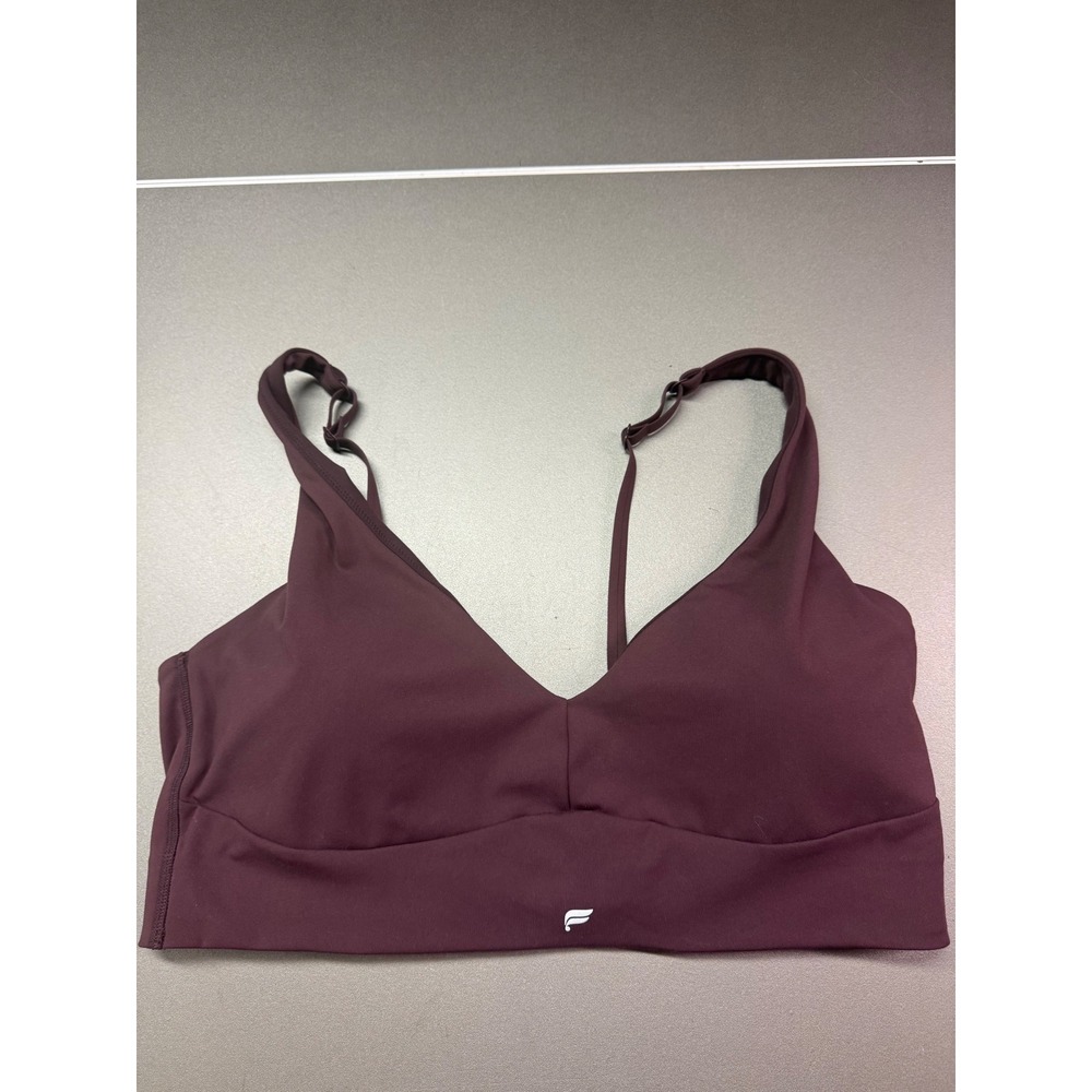 Fabletics Plum V-Neck Sports Bra Adjustable Straps 2X BA2500631-6942-36400